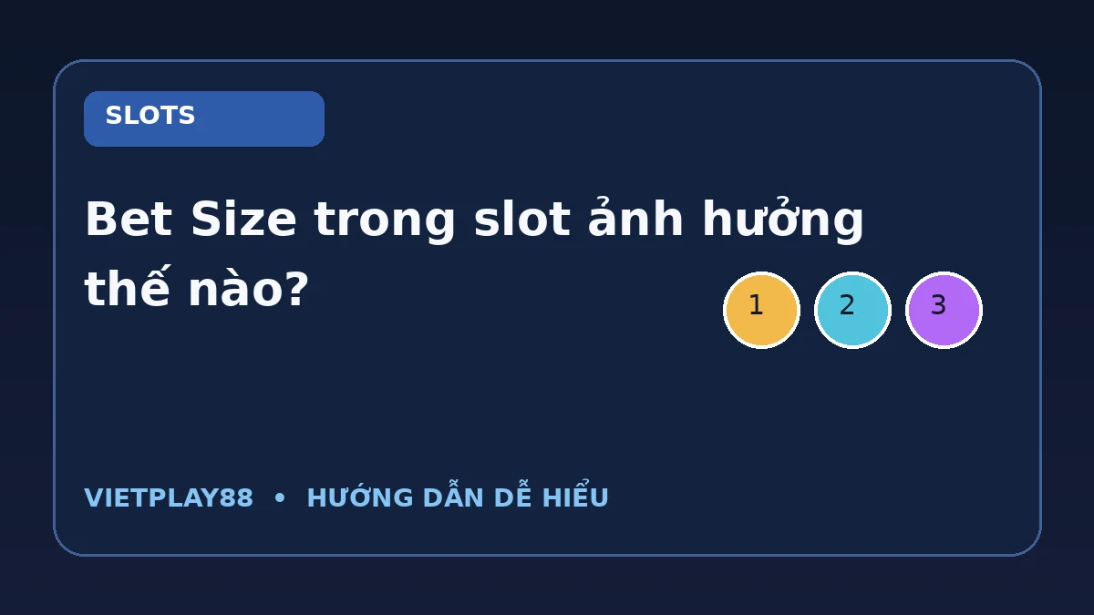 Bet Size trong slot ảnh hưởng thế nào? — ảnh tiêu đề trên nền xanh đậm