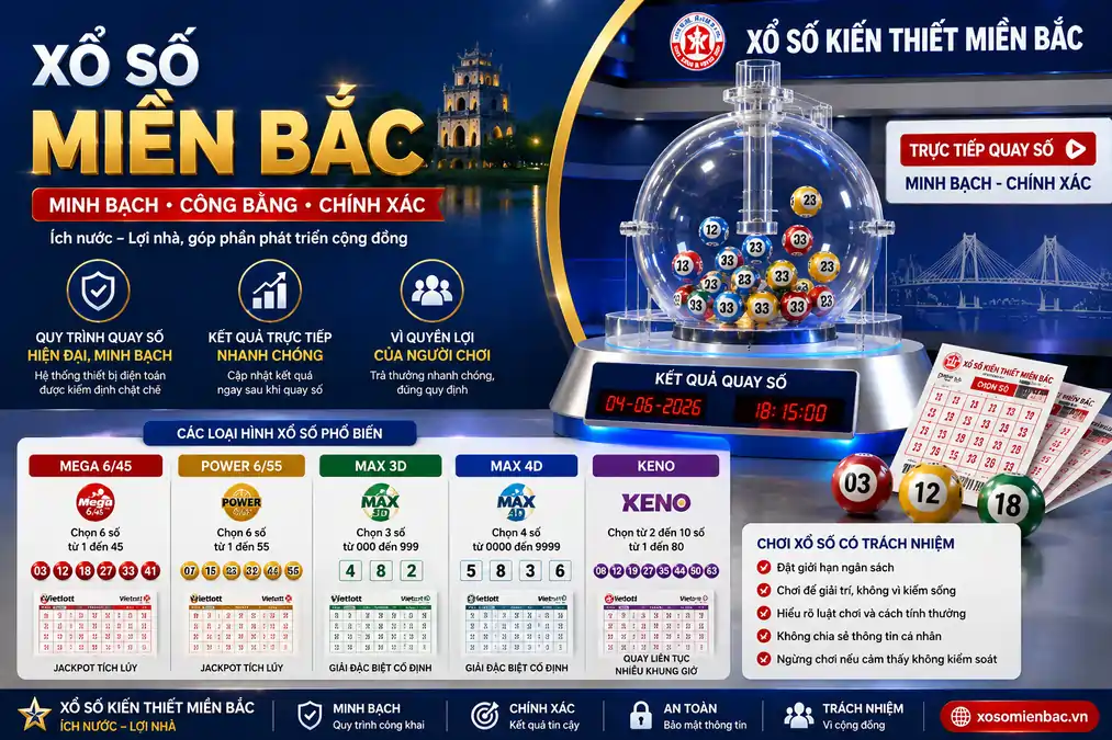 Professional Vietnam Lottery draw machine displaying numbered lottery balls during an official computerized drawing.