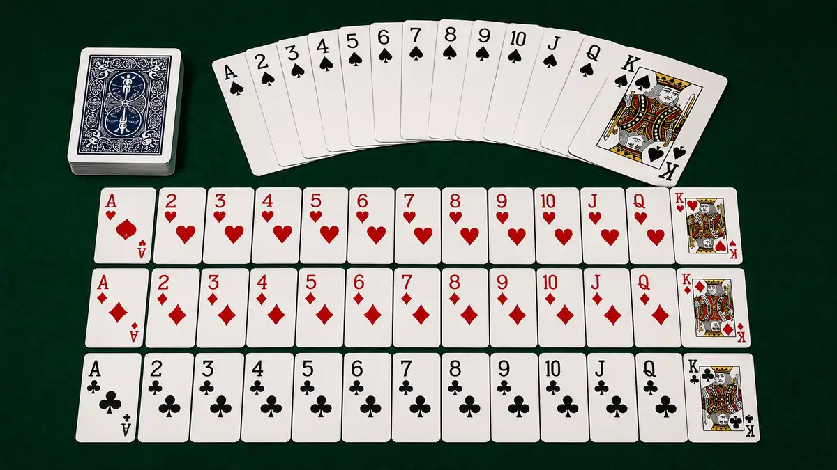 Standard deck of playing cards used in Baccarat, Blackjack, and Poker.
